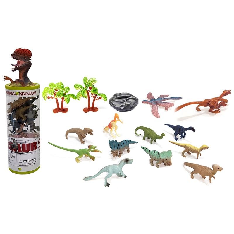 Dinosaur 3" Figurines Tube with Dilophosaurus Topper