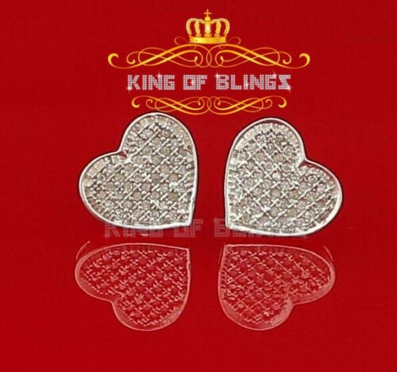 Aretes Para Hombre 925 Sterling Silver Carat Round Diamond Stud men's Earrings