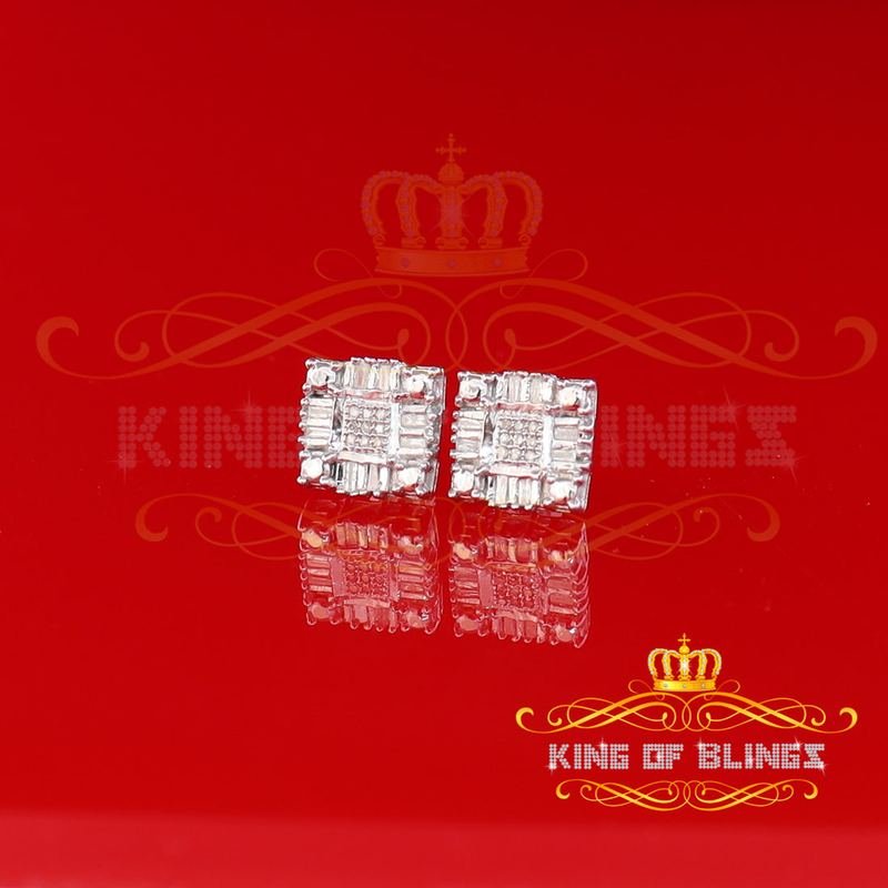 Aretes Para Hombre 925 Sterling Silver Carat Round Diamond Stud men's Earrings