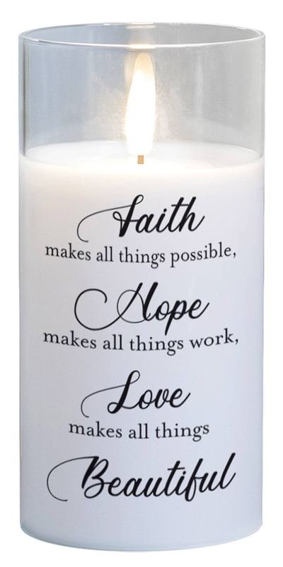 Led Candle Faith Makes All Things