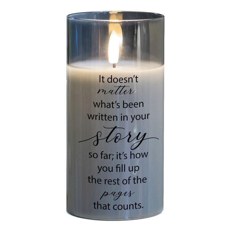 LED Candle It Does Not Matter 6in Grey