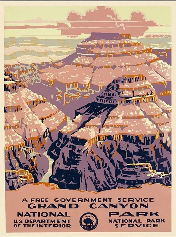 20" X 28" Grand Canyon C1938 Vintage Travel Poster Wall Art