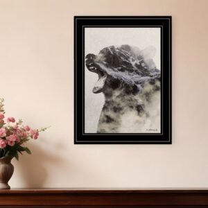 Bear Fog 2 Black Framed Print Wall Art