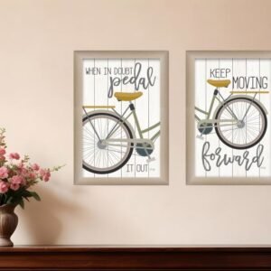 Set Of Two Pedal it Out 1 Brown Framed Print Wall Art
