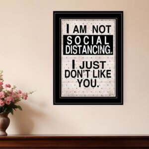 Social Distancing 2 Black Framed Print Wall Art