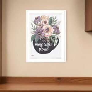 More Coffee Please 1 White Framed Print Kitchen Wall Art
