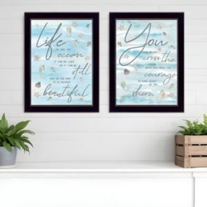 Set Of Two Life Is Black Framed Print Wall Art