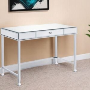 42" Clear and Silver Mirrored Writing Desk