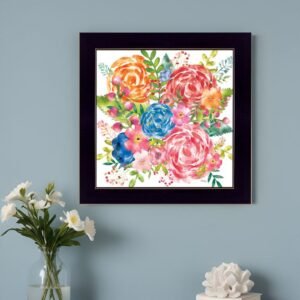 Spring Floral Black Framed Print Wall Art