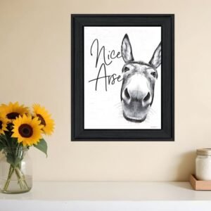 Nice Donkey Black Framed Print Bathroom Wall Art