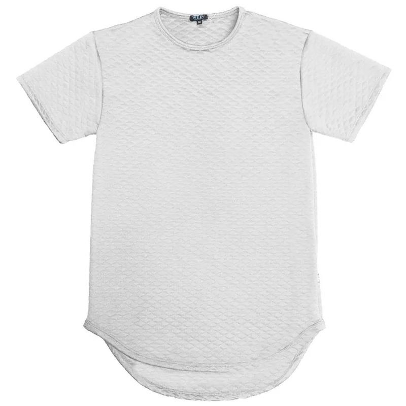 QUILTED SCALLOP TEE- WHITE