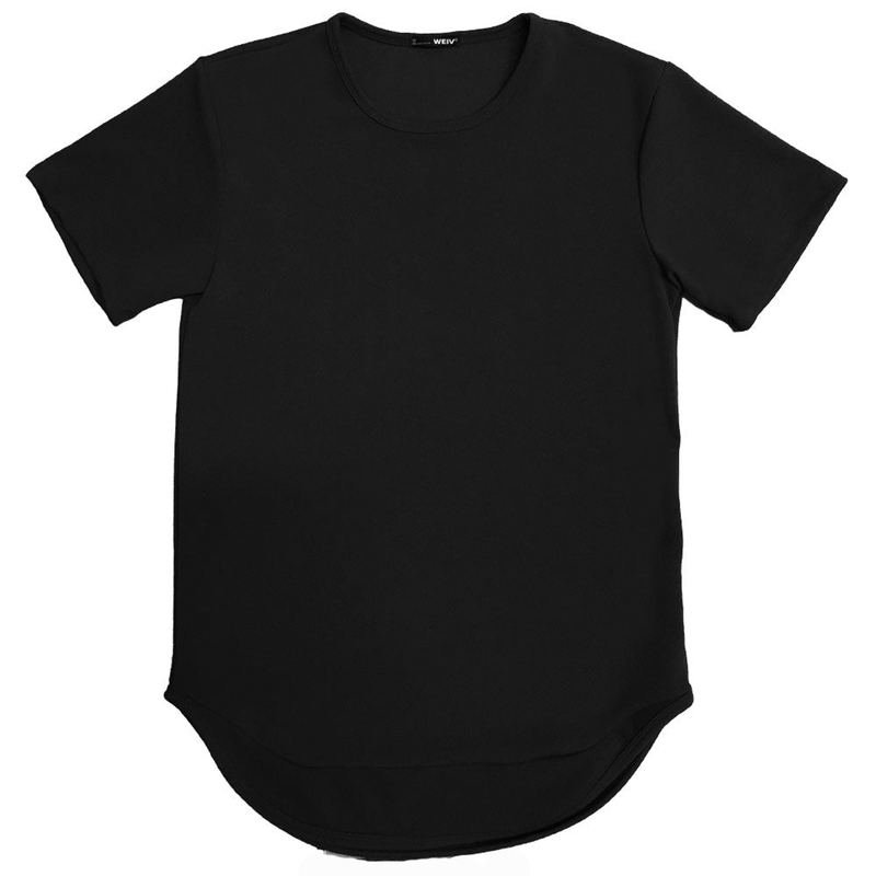 SEAMED SCALLOP TEE- BLACK