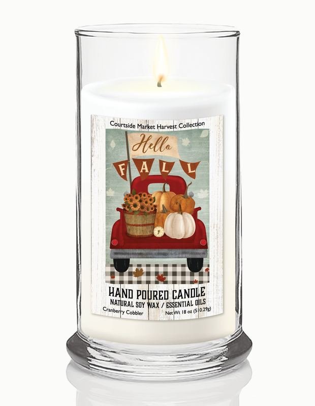 Courtside Market Hello Fall Status Candle Glass