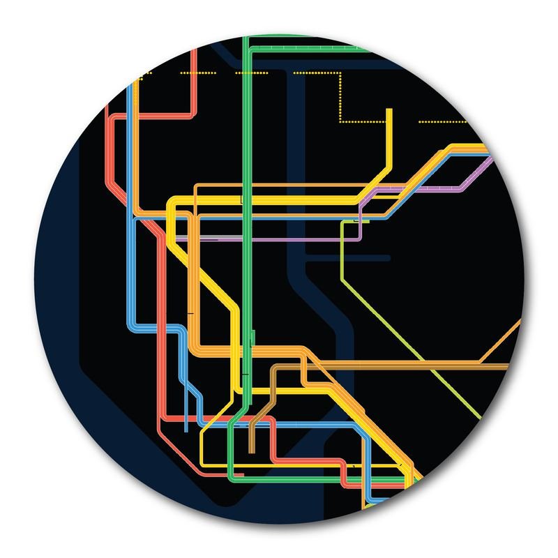 Courtside Market Subway Graphic-Abstract Line Circular Wood Decor