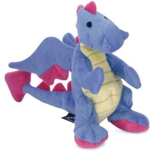 goDog Dragon w/Chew Guard Periwinkle Plush Dog Toy