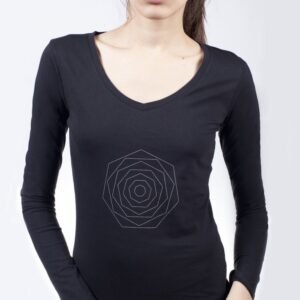 Black Small Flower Long Sleeve Tee