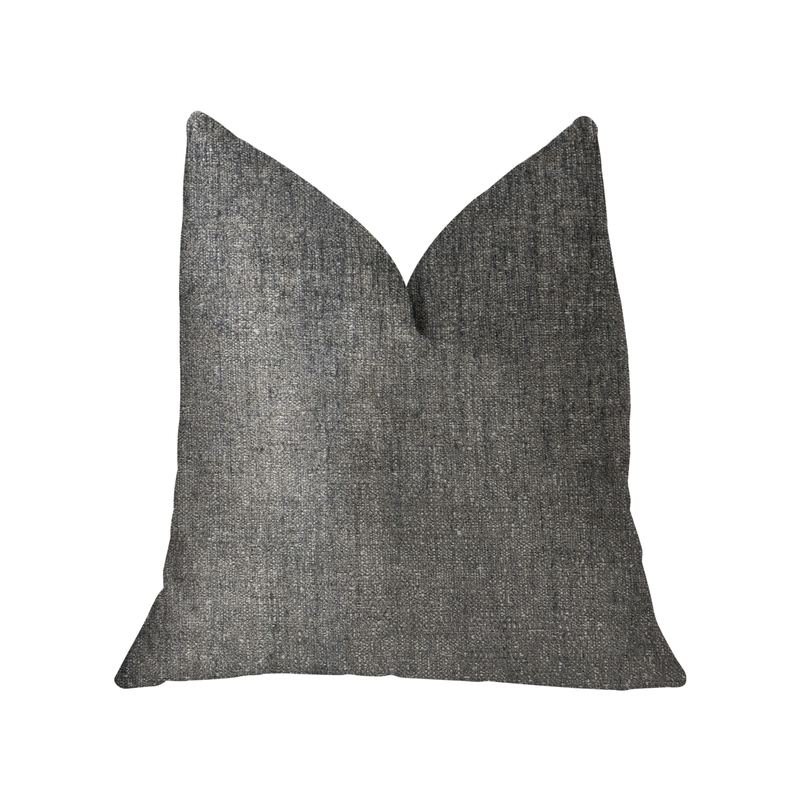 Plutus Cambridge Gray and Silver Luxury Throw Pillow