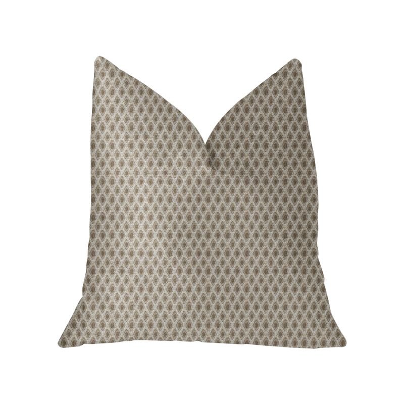 Plutus Diamant Beige and Brown Luxury Throw Pillow