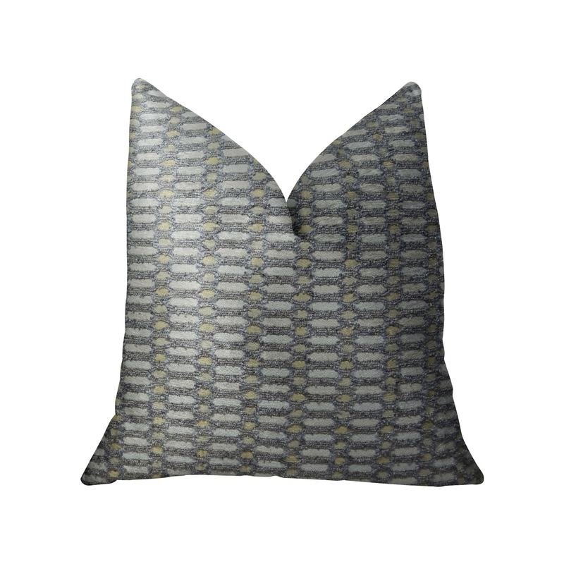 Plutus Trivoli Circle Gray and Cream Handmade Luxury Pillow