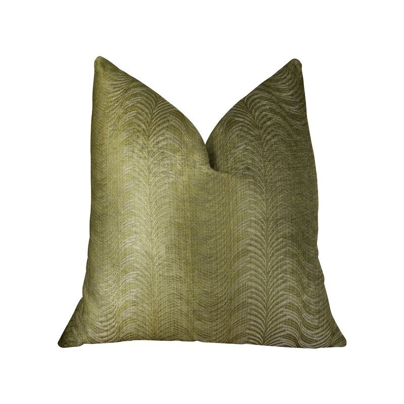 Plutus Feathered Strokes Taupe Handmade Luxury Pillow