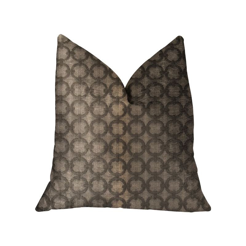 Plutus Cercles Dark Brown Luxury Throw Pillow