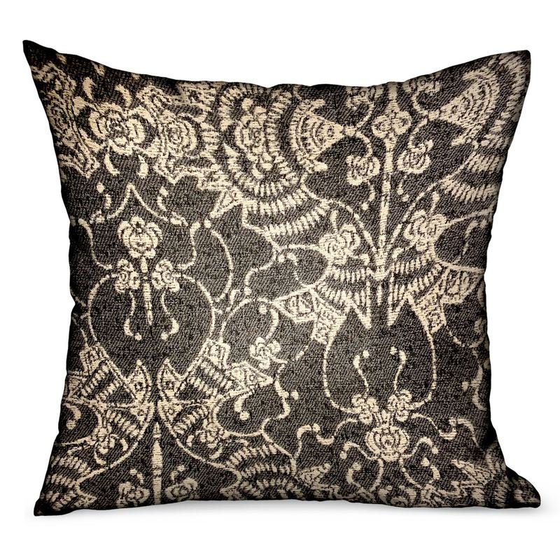 Plutus Adriel Bay Gray Chevron Luxury Outdoor/Indoor Throw Pillow