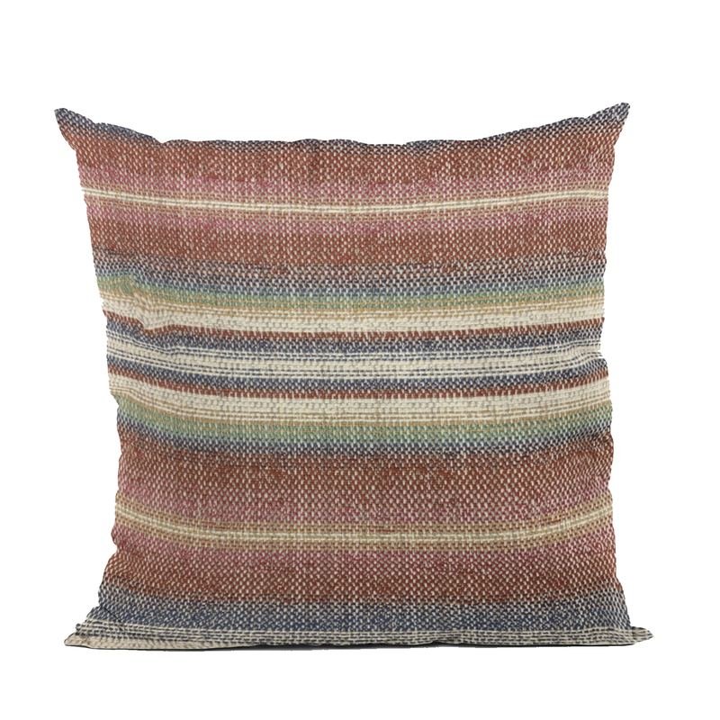 Plutus Multi-Color Lanes Stripe Luxury Throw Pillow