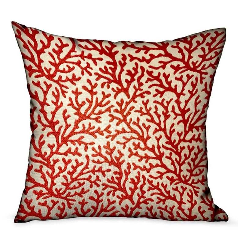 Plutus Sweet Trinidad Red Floral Luxury Throw Pillow