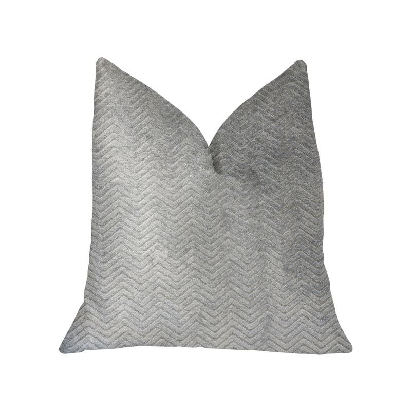 Plutus Silver Moon Gray and Silver Luxury Throw Pillow