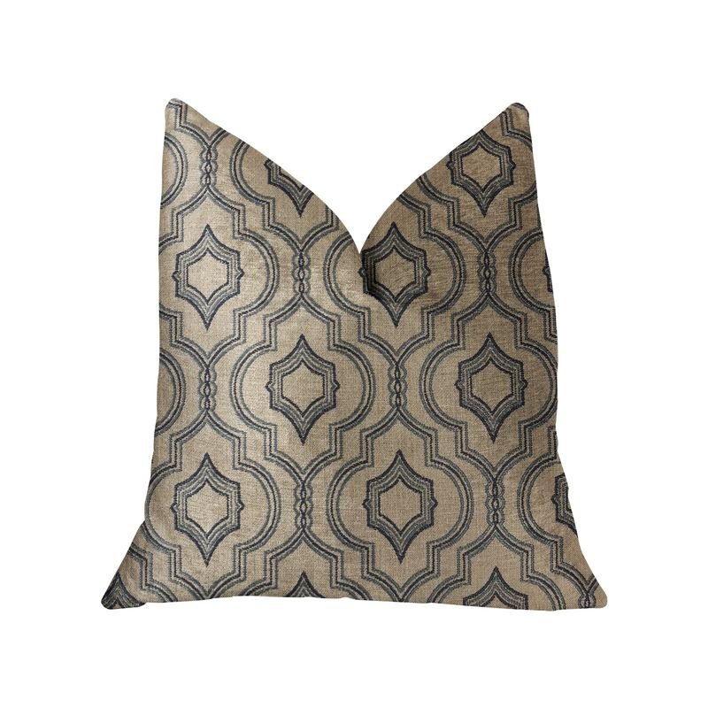 Plutus Anise Black and Beige Luxury Throw Pillow