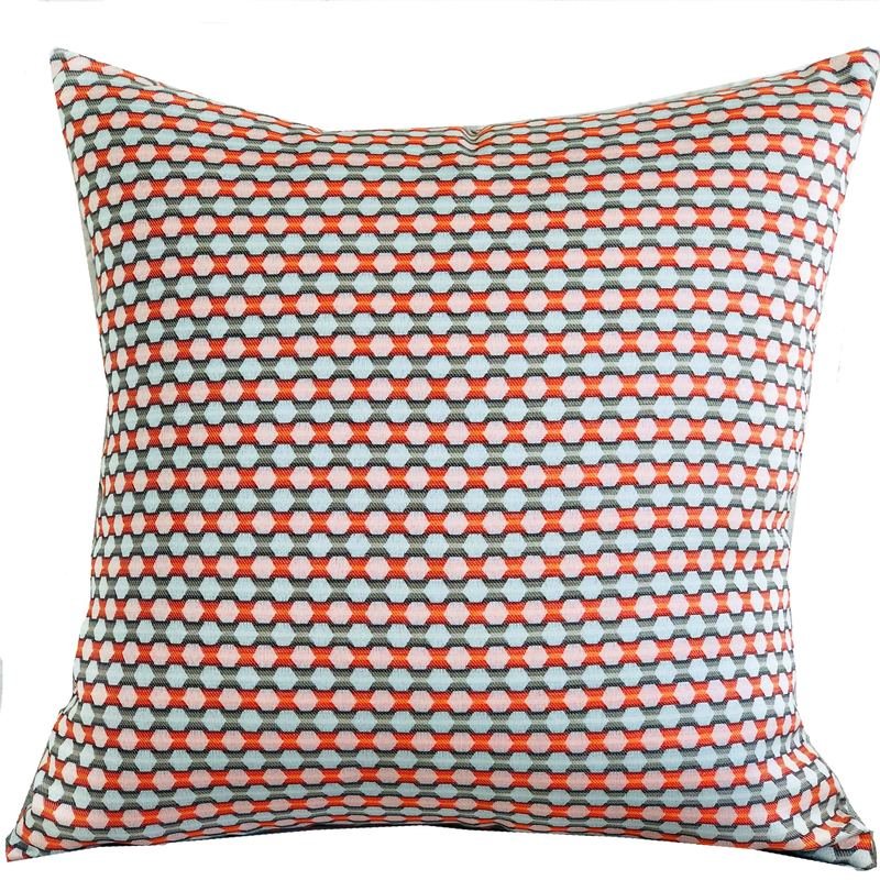 Plutus Sunny Cave Orange and Beige Luxury Throw Pillow
