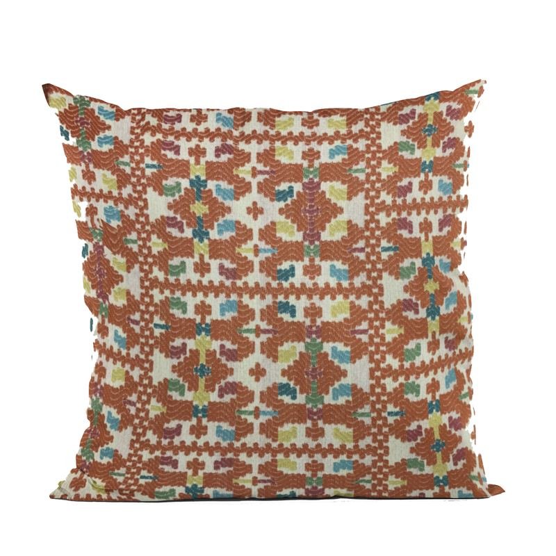 Plutus Multi-Color Morocco Damask Luxury Throw Pillow