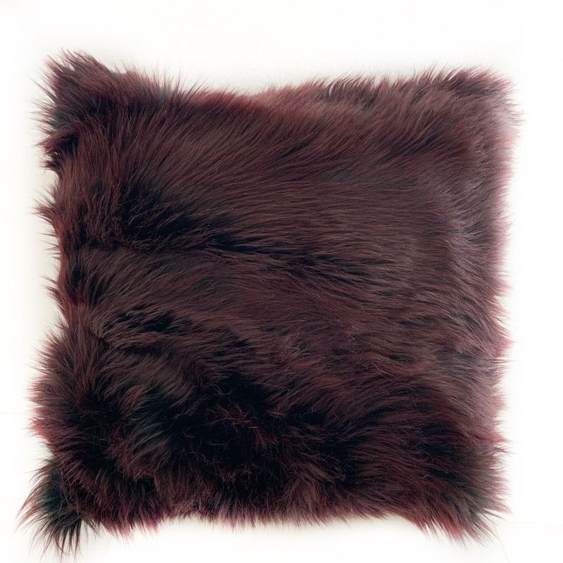 Plutus Purple Fancy Plush Animal Faux Fur Luxury Throw Pillow