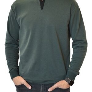 Long Sleeve Henley Slit Collar