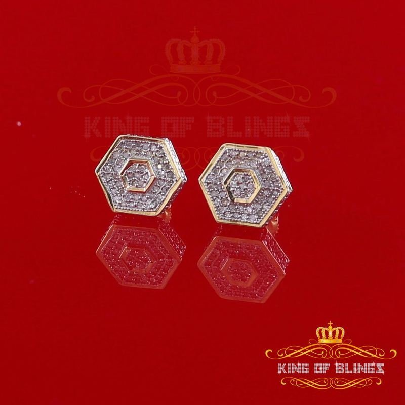 Aretes Para Hombre 925 Sterling Silver Carat Round Diamond Stud men's Earrings