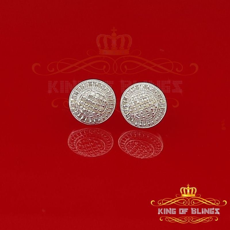 Aretes Para Hombre 925 Sterling Silver Carat Round Diamond Stud men's Earrings