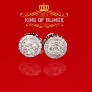 10K Real White Gold with Real Diamond 0.50 CT Stud Earrings