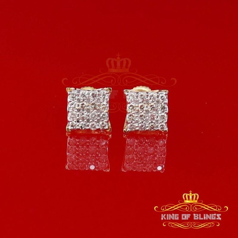 10K Real Yellow Gold with CT Real Diamond Stud Earrings