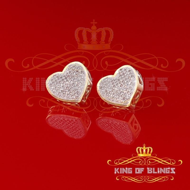 Micro pave Earrings for Women Real Diamonds CT Silver Heart Stud Earrings