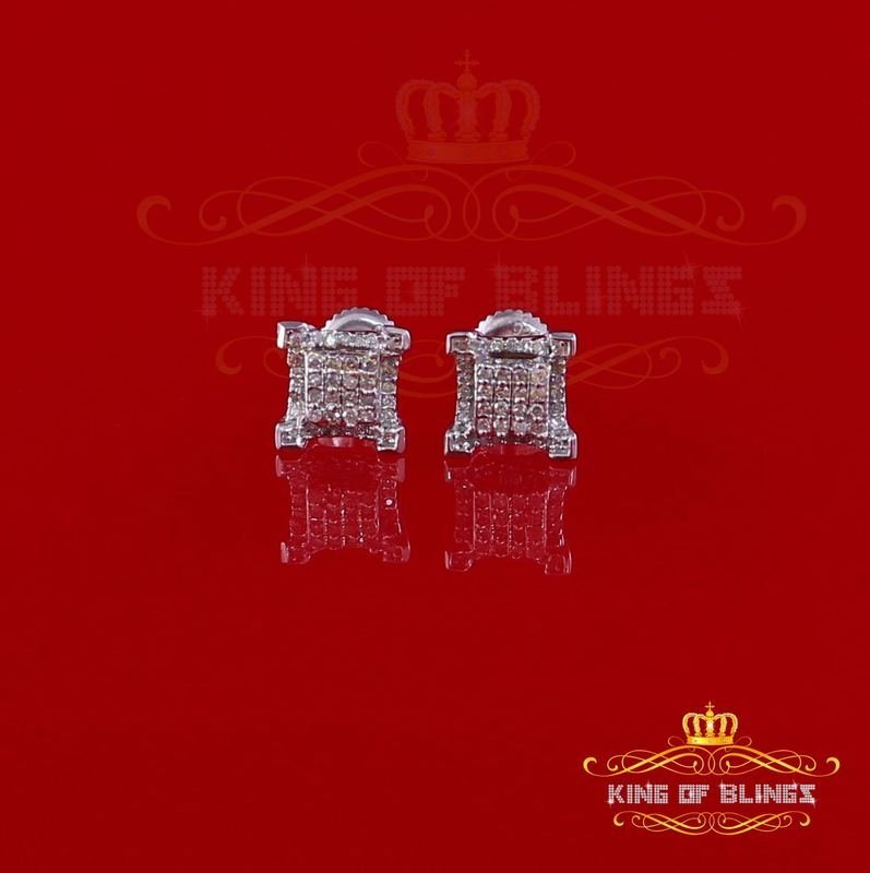 Aretes Para Hombre 925 Sterling Silver Carat Round Diamond Stud men's Earrings