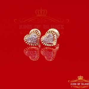 10K Yellow Gold Finish Real Diamond CT Men's/Women's Stud Silver Earrings