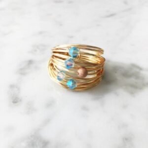 Marcia Ring with Aquamarine AB Crystals