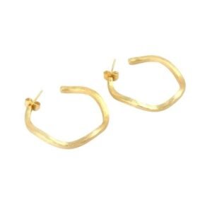 Wavy Gold Hoop Earrings