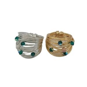 Marcia Wire Wrap Ring with Swarovski Crystals