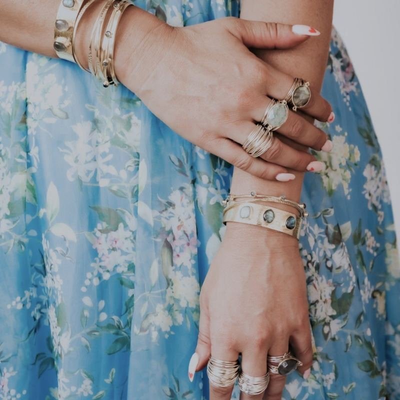 Marcia Wire Wrap Ring with Swarovski Crystals