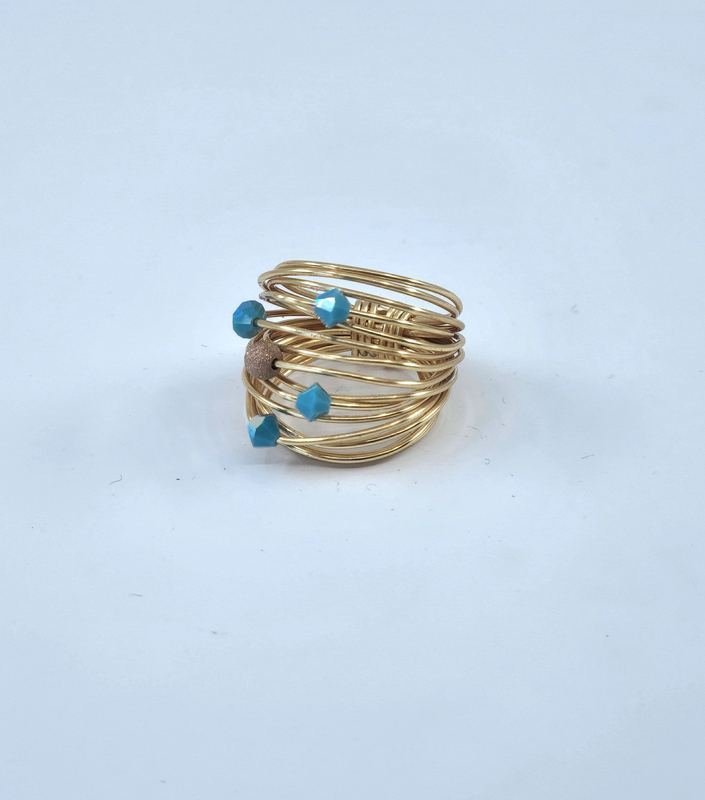 Marcia Wire Wrap Ring with Swarovski Crystals