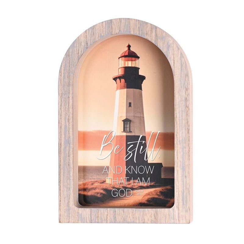 Framed Arch Lighthouse Be Still Gray