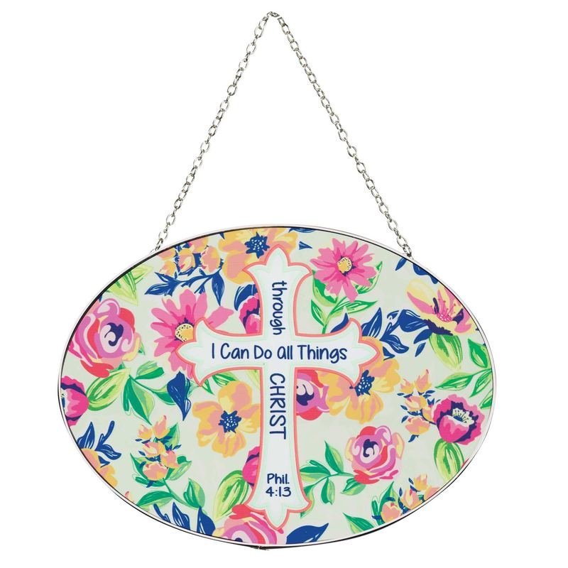 Suncatcher I Can Do All Things 9In Oval