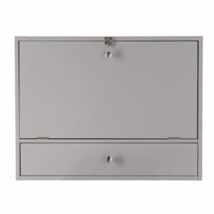 26" Gray Wall Mounted Floating Desk