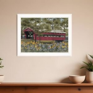 Pottersburg Bridge 4 White Framed Print Wall Art